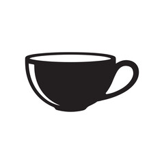 Modern Teacup Icon Isolated on White Background