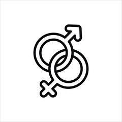 Gender icon. Male and Female gender symbol. Vector illustration for web design. Isolated on white background. 
