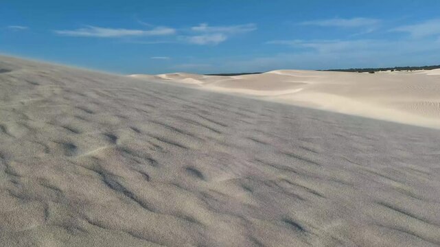 Shifting Sand Patterns at Lancelin Sand Dunes, Australia (4K)