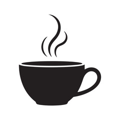 Modern Teacup Icon Isolated on White