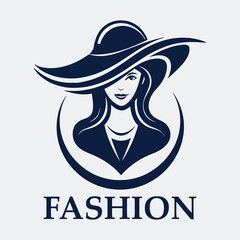 Elegant Woman in Hat Logo Design for Fashion Branding and Style