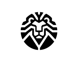 Lion Face Identity Logo In Vector Style