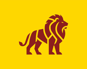 Lion Full Body Logo In Clean Vector Style