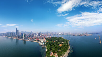 Panoramic View of Coastal Cityscape