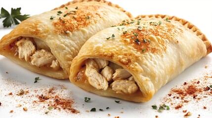 Delicious golden-brown empanadas filled with tender chicken and spices, perfect for satisfying cravings or for serving at gatherings and festive occasions.