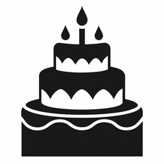 Sweet chocolate birthday cake with candles, a delicious vector illustration for happy party celebrations