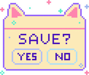 vector pixel illustration of save popup 