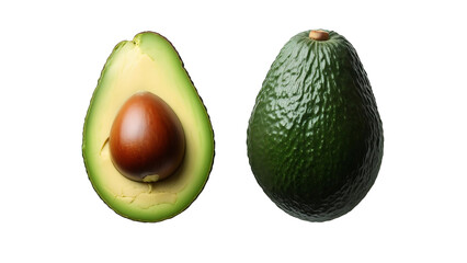 Avocado Half and Whole Fruit