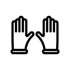 Obraz premium Icon depicting Two Upward-Facing Gloves in Outline Style on White Background