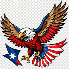 eagle with american flag