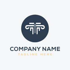 Law firm line trend logo icon vector design. Universal legal, lawyer, scales sword column idea creative premium symbol.