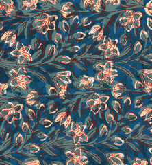 Ajrakh Pattern and block print and batik print Background digital printing textile pattern