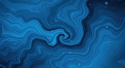 Obraz premium Soothing blue fluid art composition with dynamic swirls, suggesting serenity and immersion.