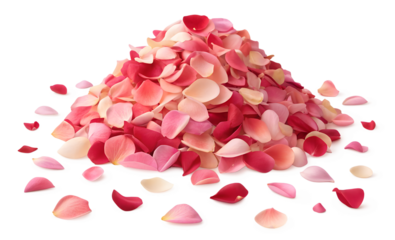 vector-style big pile of rose petals generative ai