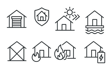 Home protection and sustainability symbols for energy and safety design