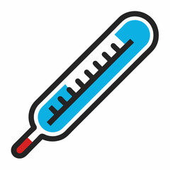 Thermometer vector icon minimalist design with colorful lines perfect for modern illustration
