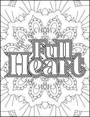 Gratitude Motivational Quote Coloring Page for Adults. 