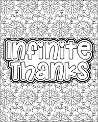 Gratitude Motivational Quote Coloring Page for Adults. 