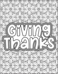 Gratitude Motivational Quote Coloring Page for Adults. 