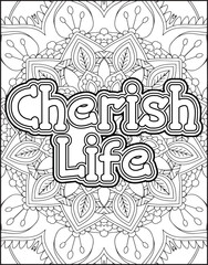 Gratitude Motivational Quote Coloring Page for Adults. 