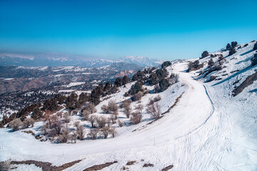Amirsoy, Amirsay snowy rocks, mountains in Uzbekistan