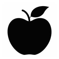 Red apple vector illustration with leaf, a fresh, healthy fruit icon design