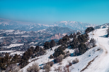 Amirsoy, Amirsay snowy rocks, mountains in Uzbekistan