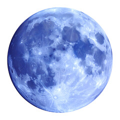 Obraz premium A glowing blue moon illuminated with intricate surface details