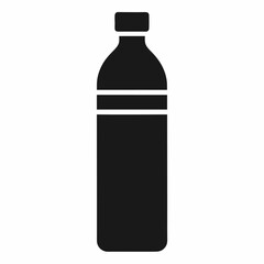 A simple black and grey graphic depicts a water bottle.