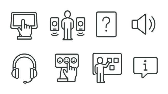 User interface icons for communication and audio settings design