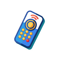 remote, control, icon, flat, style, infrared, vector, illustration, white, background, tv, keypad, business, concept, technology, digital, communication, smart, device, media, entertainment, pictogram