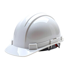 Fototapeta premium A shiny white hard hat designed for safety in construction and industrial environments