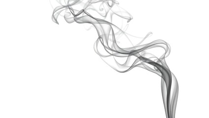 Fototapeta premium Abstract Smoke Image Swirling Gray Smoke on White Background