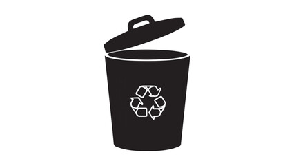 Recycling Bin Icon Open Top Waste Disposal Environmental Graphic Design Element
