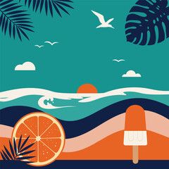 Summer backgrounds for banner, greeting card, summer beach poster and advertising - summer fun concept