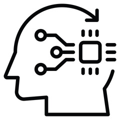Cognitive Computing icon line vector illustration