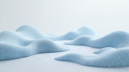 Soft Blue Waves on White Surface