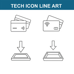 full editable tech line art icon on white background 