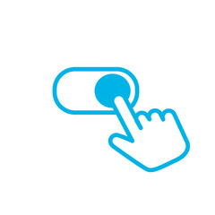 Simple switch button. Finger. Selection. Icons. Touch.