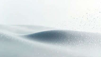 Abstract Snowscape with Gentle Waves and Floating Particles