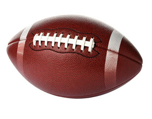 American football ball isolated on white background.sport, leather, fun, illustration, equipment, brown, clip art, competition, cut out, football, game, horizontal, lace, 