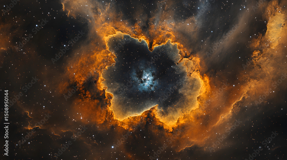 Wall mural abstract nebula with a central circular light pattern
