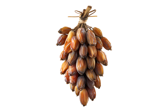 fresh and dry date palm fruit isolated on transparent background