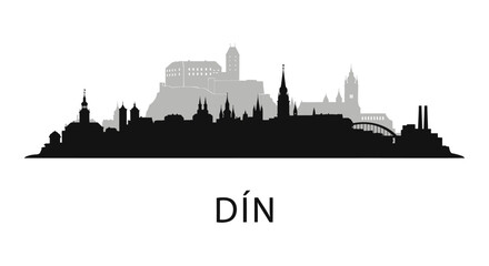 Fototapeta premium Linz Austria skyline silhouette with city vector.