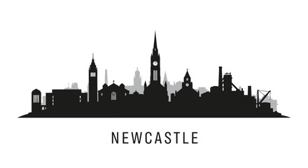 Obraz premium Newcastle Skyline Silhouette UK.