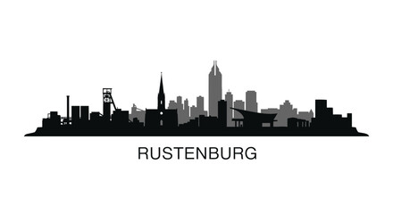 Rustenburg Skyline with South Africa, Cityscape, and Silhouette.