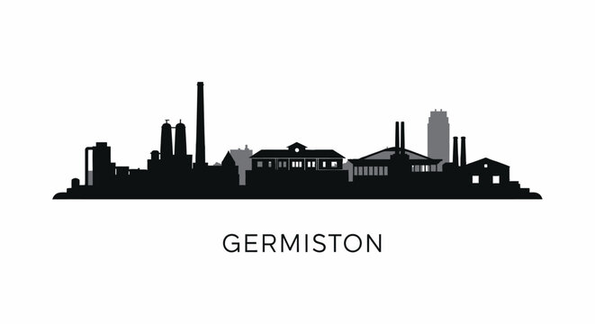 Germiston Skyline City Silhouette South Africa.