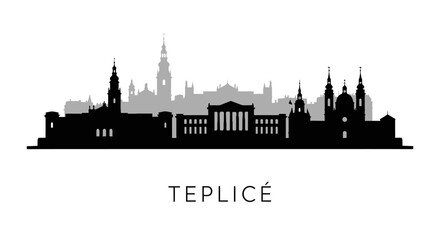 Teplice Czechia Skyline Silhouette Vector.