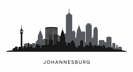 Obraz premium Johannesburg Skyline Cityscape Silhouette.