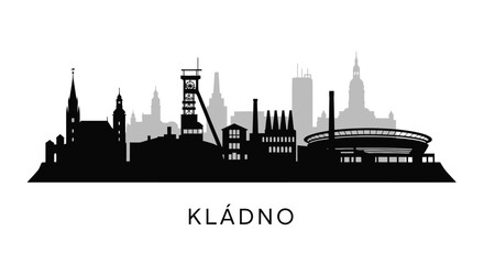 Fototapeta premium Kladno Skyline Silhouette with Czechia, and Cityscape.